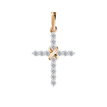 Золотая подвеска с фианитами и фианитами