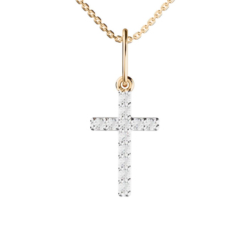 Золотой крест с муассанитами