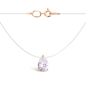 Золотое колье с фианитом