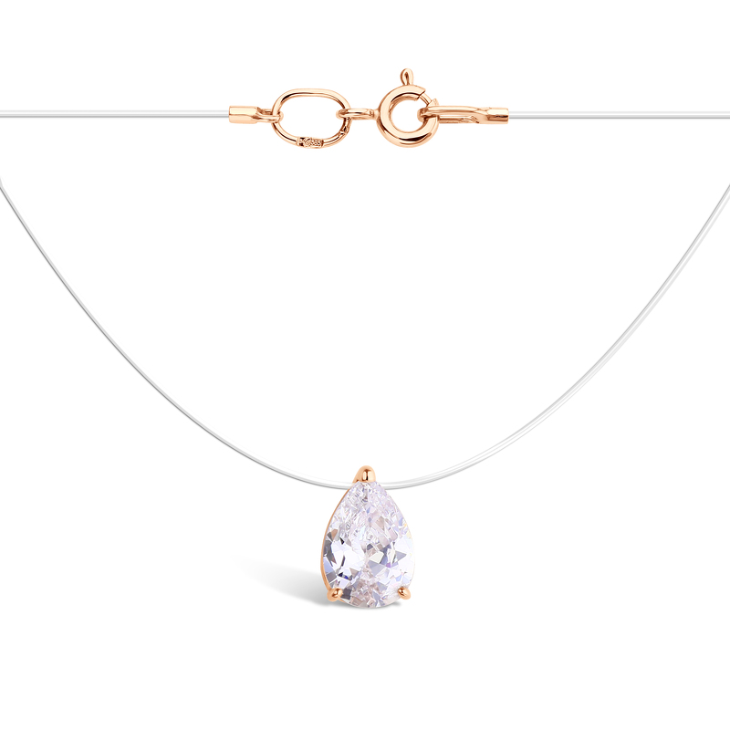 Золотое колье с фианитом