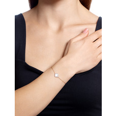 Золотой браслет с перламутром и фианитами