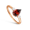 Золотое кольцо с гранатом и бриллиантами