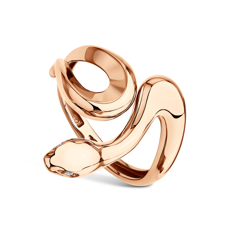 Золотое кольцо «Искушение» с фианитами