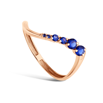 Золотое кольцо с сапфирами