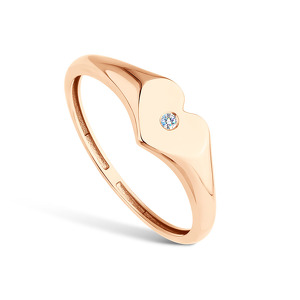 Золотое кольцо с бриллиантом синт.