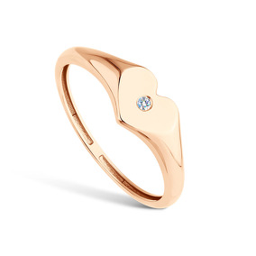 Золотое кольцо с бриллиантом синт.