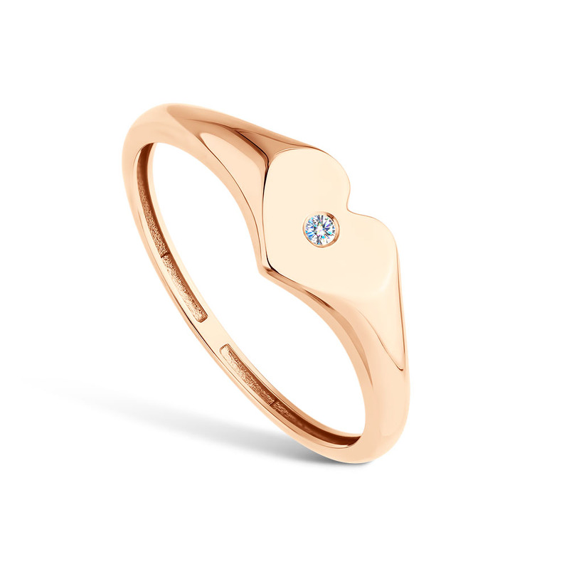 Золотое кольцо с бриллиантом синт.