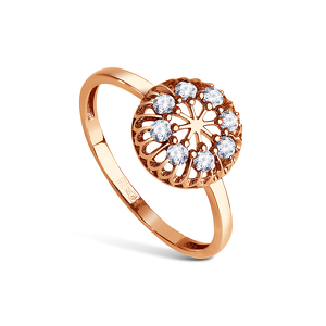 Золотое кольцо с фианитами