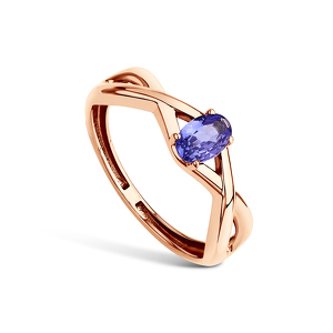 Золотое кольцо с танзанитом