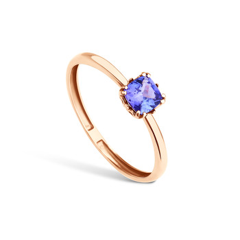 Золотое кольцо с танзанитом