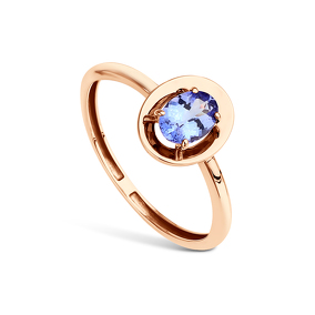 Золотое кольцо с танзанитом