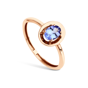 Золотое кольцо с танзанитом