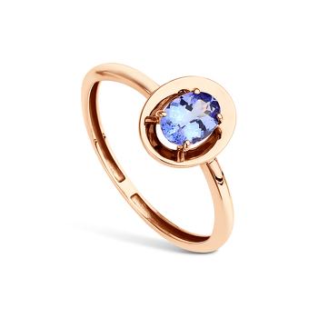 Золотое кольцо с танзанитом