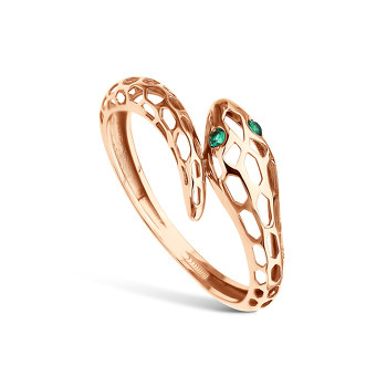 Золотое кольцо «Искушение» с фианитами