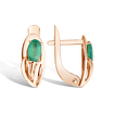 Золотые серьги с изумрудом