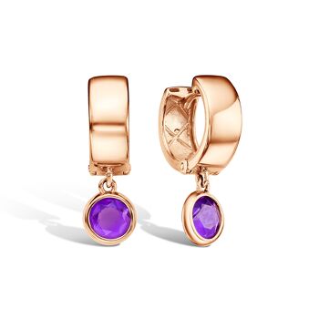 Золотые серьги с аметистом