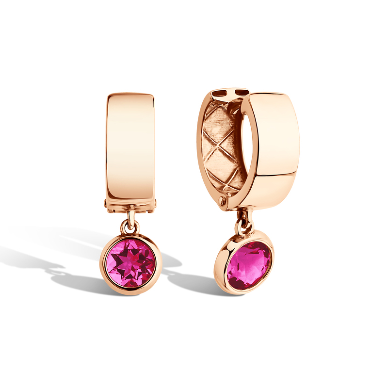 Золотые серьги с рубином