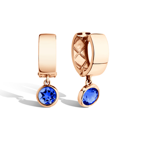 Золотые серьги с сапфиром