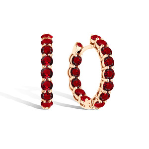 Золотые серьги с гранатами