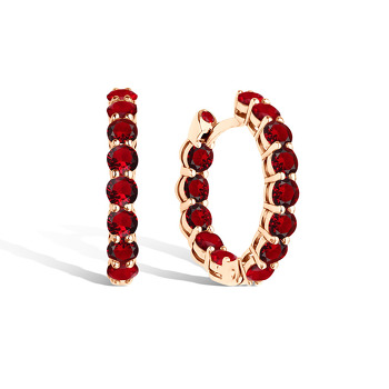 Золотые серьги с гранатами