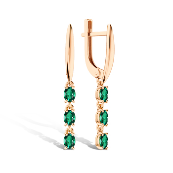 Золотые серьги с изумрудами