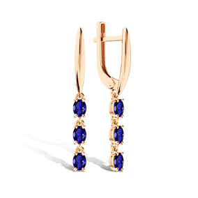 Золотые серьги с сапфирами