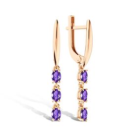 Золотые серьги с танзанитами