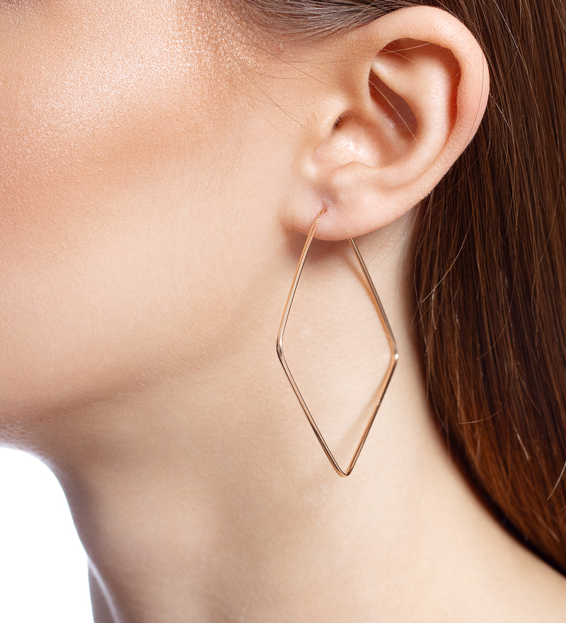 Золотые серьги-конго «Геометрия»