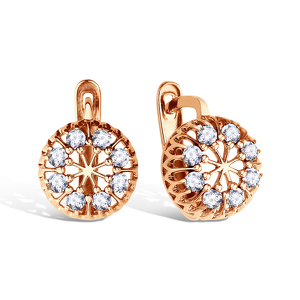 Золотые серьги с фианитами