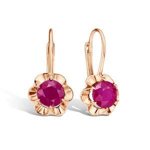 Золотые серьги с рубином
