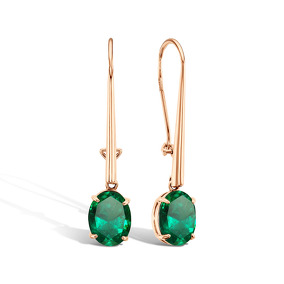 Золотые серьги с изумрудом