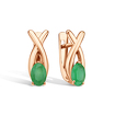 Золотые серьги с изумрудом