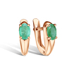 Золотые серьги с изумрудом