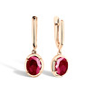 Золотые серьги с рубином
