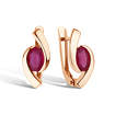 Золотые серьги с рубином