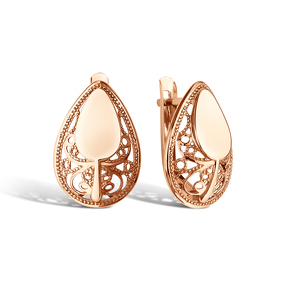 Серьги из красного золота