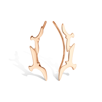 Золотые серьги «Полет Двух»