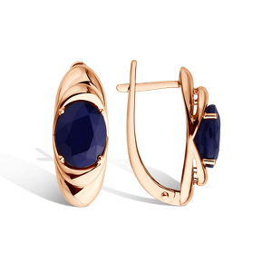Золотые серьги с сапфиром