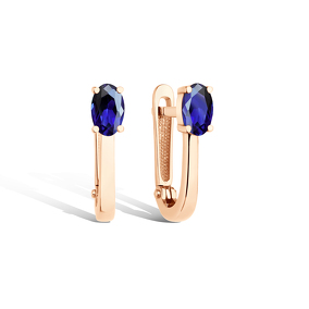 Золотые серьги с сапфиром