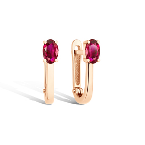 Золотые серьги с рубином