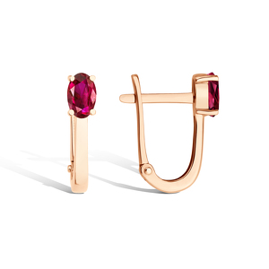 Золотые серьги с рубином