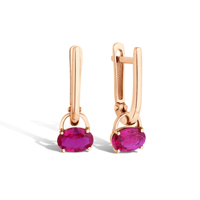 Серьги из золота с рубинами 21-1330