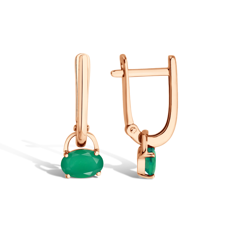 Золотые серьги с агатом