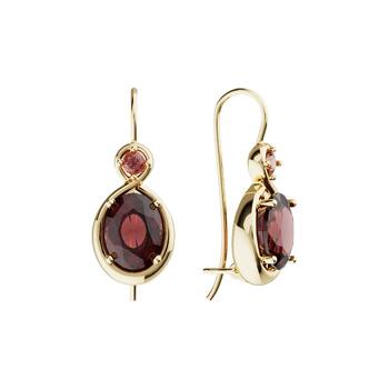 Серьги из красного золота с гранатами 21-1357