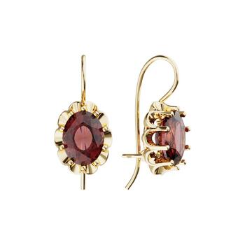 Серьги из красного золота с гранатами 21-1358