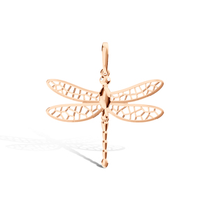 Золотая подвеска «Стрекоза» с бриллиантами