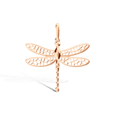 Золотая подвеска «Стрекоза» с бриллиантами