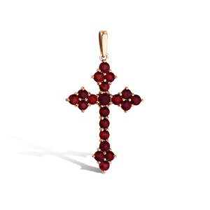 Золотой крест с гранатами