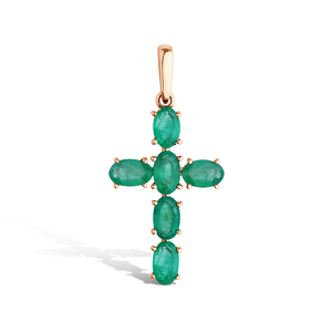 Золотой крест с изумрудами