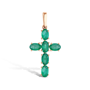 Золотой крест с изумрудами
